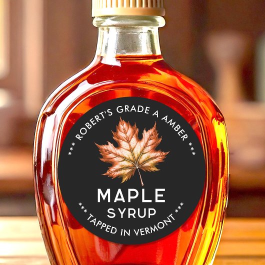 Étiquette de mise en conserve de sirop d'érable av