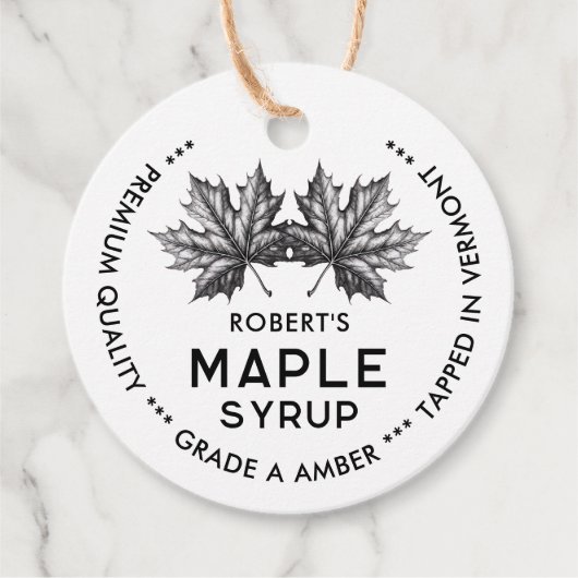 Étiquette de mise en conserve du sirop d'érable (Devant)