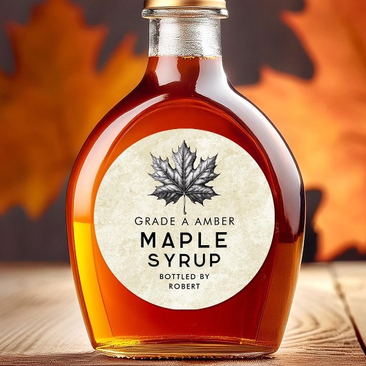 Étiquette de mise en conserve du sirop d'érable av