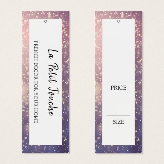 Étiquette de mode Chic Hanging Afficher le prix (Devant & derrière)