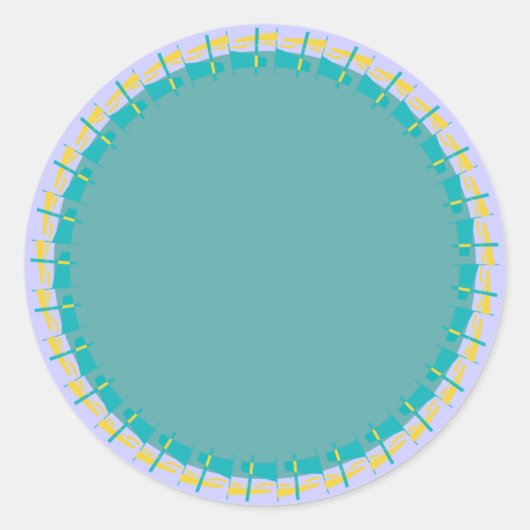 Étiquette de Modèle bleu et jaune marine (Devant)