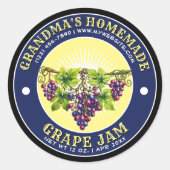 Étiquette de modèle de confiture de raisin maison (Devant)