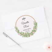 Étiquette de Modèle de  de  de couronne rose (Enveloppe)