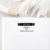 Étiquette de modèle de ruban noir (En situation)