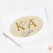 Étiquette de monogramme à l'aquarelle or (Enveloppe)