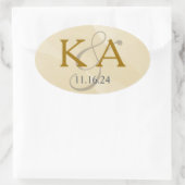 Étiquette de monogramme à l'aquarelle or (Sac)