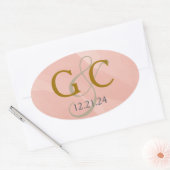 Étiquette de monogramme à l'aquarelle rouge (Enveloppe)