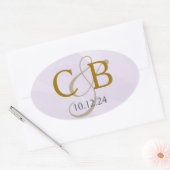 Étiquette de monogramme d'aquarelle de lavande (Enveloppe)