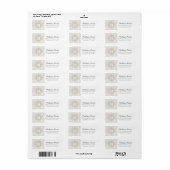 Étiquette de monogramme tendance damassé beige et (Feuille entière)