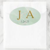 Étiquette de monogramme vert (Sac)