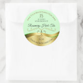 Étiquette de Monogramme vert clair Wavy Gold (Sac)