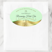 Étiquette de Monogramme vert clair Wavy Gold (Sac)