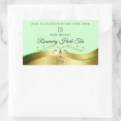 Étiquette de Monogramme vert clair Wavy Gold (Sac)