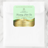 Étiquette de Monogramme vert clair Wavy Gold (Sac)