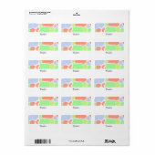 Étiquette de motif de fourrure de girafe multicolo (Feuille entière)