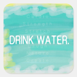 Étiquette de motivation de l'eau potable