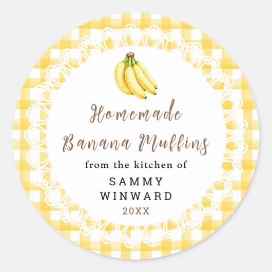 Étiquette de Muffin à la Banane Maison (Devant)