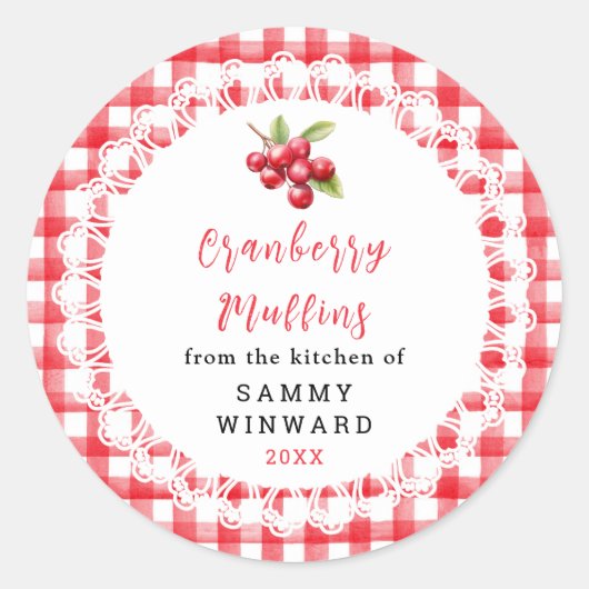 Étiquette de Muffin aux Canneberges Maison (Devant)