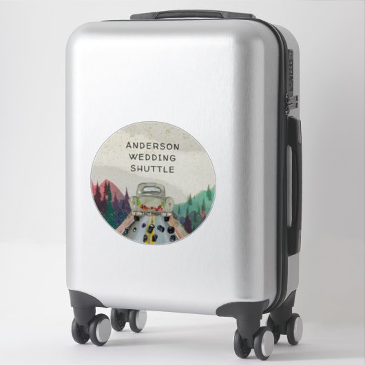 Étiquette de navette de mariage à l'aquarelle rust (Sur valise)