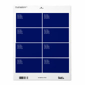 Étiquette de navigation bleu marine (Feuille entière)
