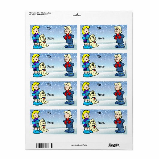 Étiquette de Noël (Feuille entière)