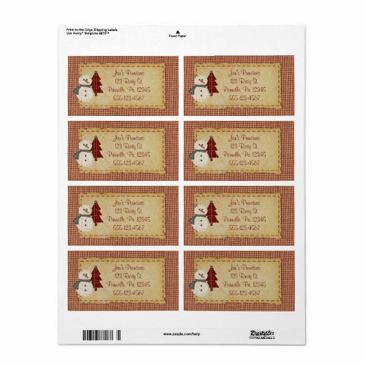 Étiquette de Noël (Feuille entière)