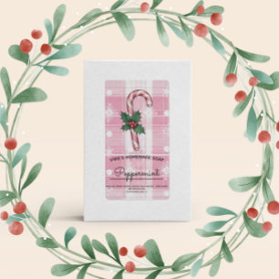 Étiquette de Noël à la menthe poivrée pour entrepr