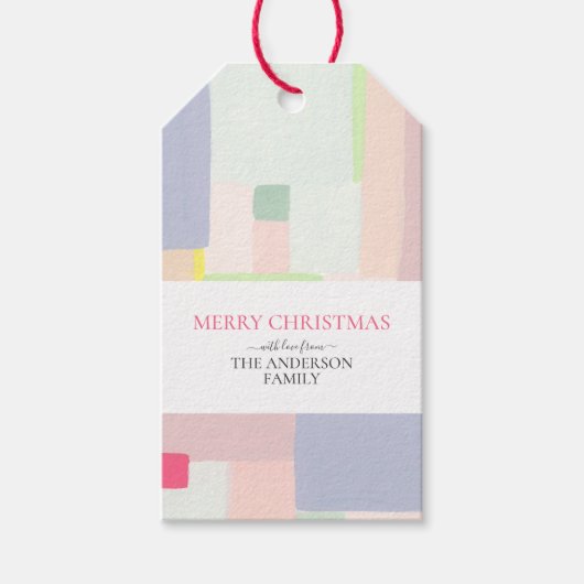 Étiquette de Noël abstraite pour cadeau (Devant)