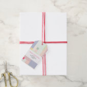 Étiquette de Noël abstraite pour cadeau (Avec de la ficelle)