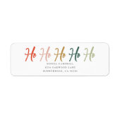 Étiquette de Noël Calligraphie Brosse Ho Ho Ho (Devant)