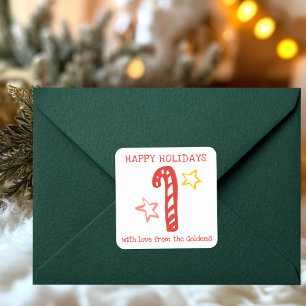 Étiquette de Noël CANNE EN BONBON pour CHRISTMAS