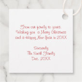 Étiquette de Noël carré (rouge) (Dos)