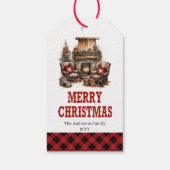 Étiquette de Noël cowboy éditable thème Far West (Dos)