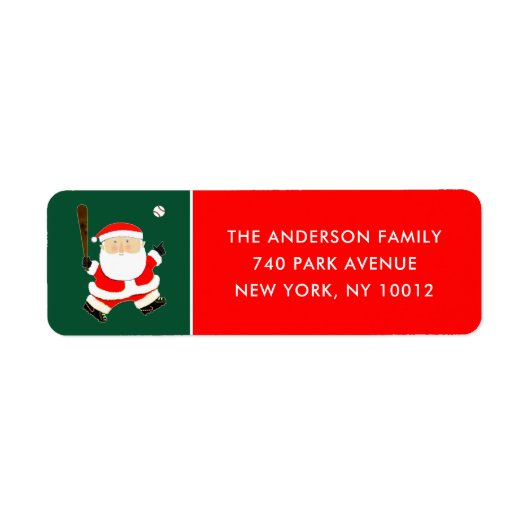 Étiquette de Noël de baseball (Devant)