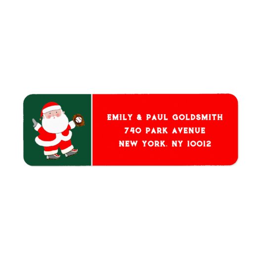 Étiquette de Noël de baseball (Devant)