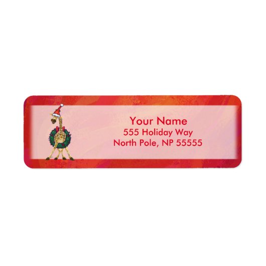 Étiquette de Noël de la Giraffe Festive (Devant)