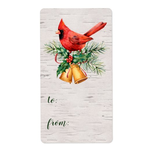 Étiquette de Noël de la société Cardinal De À (Devant)