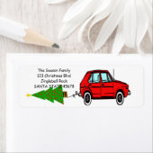 Étiquette de Noël de voiture et d'arbre (En situation)