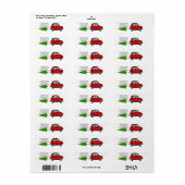 Étiquette de Noël de voiture et d'arbre (Feuille entière)