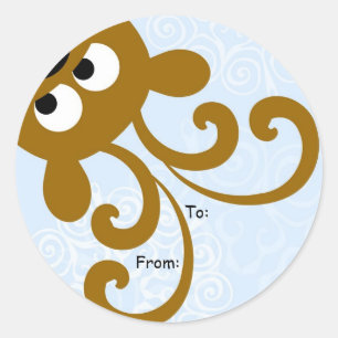 Étiquette de Noël d'un Boo Reindeer, À : De :