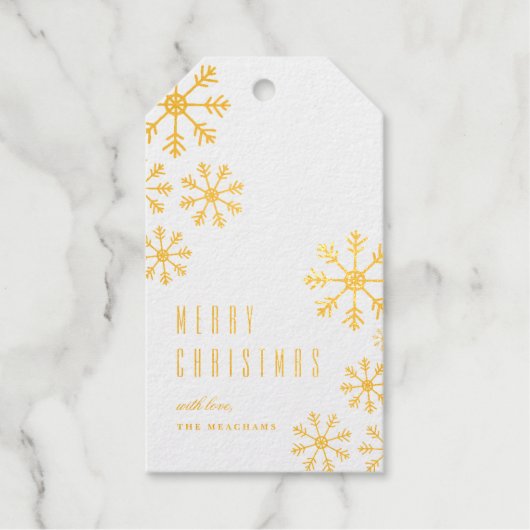 Étiquette de Noël et de fêtes avec flocons de neig (Recto)