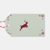 Étiquette de Noël flocon de neige Renne (Dos Horizontal)
