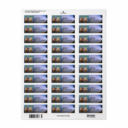 Étiquette de Noël hawaïen (Feuille entière)