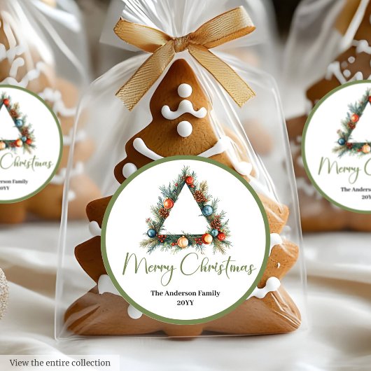 Étiquette de Noël minimaliste bohème terreuse