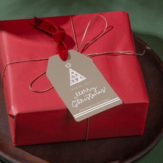 Étiquette de Noël moderne avec photo personnalisée