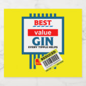 Étiquette de Noël nouveauté Gin (Étiquettes simples)