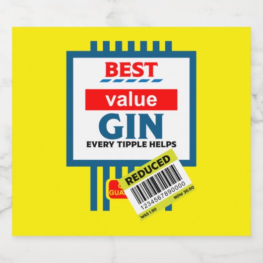 Étiquette de Noël nouveauté Gin (Étiquettes simples)