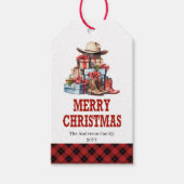 Étiquette de Noël occidentale rustique modifiable  (Devant)