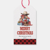 Étiquette de Noël occidentale rustique modifiable  (Dos)