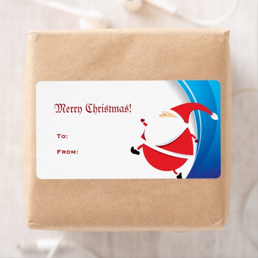 Étiquette de Noël Papa Noël Joyeux Noël (En situation)